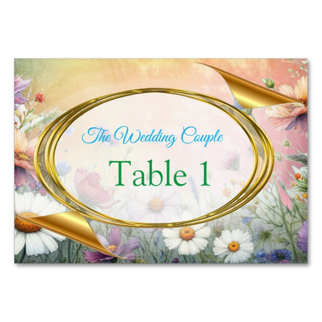 Numéro De Table Flores florales du printemps et de l'été (Devant)