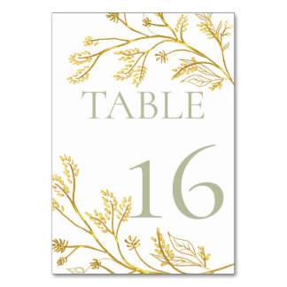 Numéro De Table Foliage d'or
