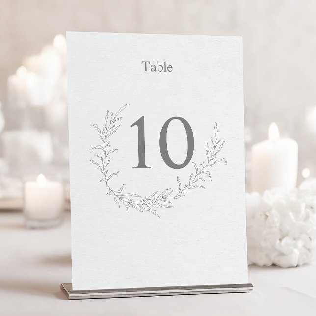 Numéro De Table Foliage moderne simple et élégant Feuille Sketch A (Créateur téléchargé)