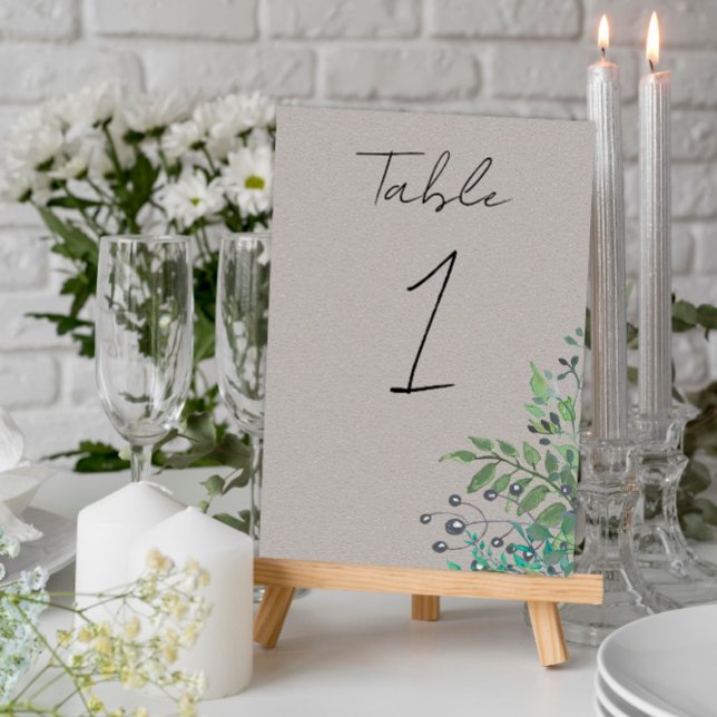 Numéro De Table Forest Greenery Rustic Mariage Numéro de tableau (Créateur téléchargé)