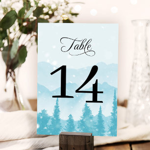 Numéro De Table Forêt d'hiver Pine Mountain Mariage moderne
