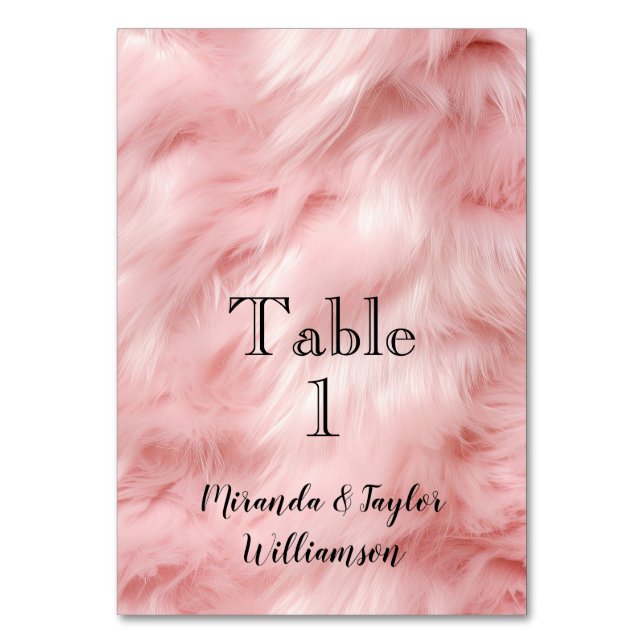 Numéro De Table Fourrure d'animal rose (Par défaut)