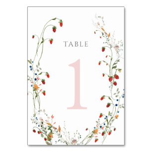 Numéro De Table fraise sauvage Tableau Numéro 1