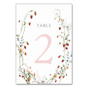 Numéro De Table fraise sauvage Tableau Numéro 2