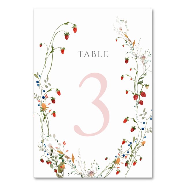 Numéro De Table fraise sauvage Tableau Numéro 3 (Par défaut)