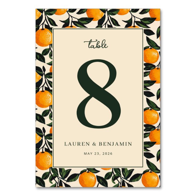 Numéro De Table Fruit Citron Orange Joyeux (Par défaut)