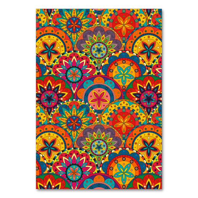 Numéro De Table Funky Retro couleur Motif Mandala (Par défaut)