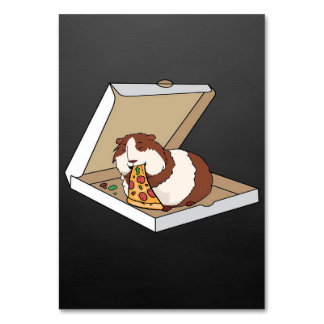 Numéro De Table Funny Guinea Pig Pizza Cartoon Funny Pet Gift Idea