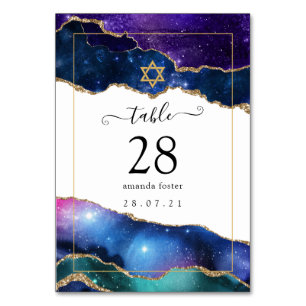 Numéro De Table Galaxy Agate Bat mitzvah