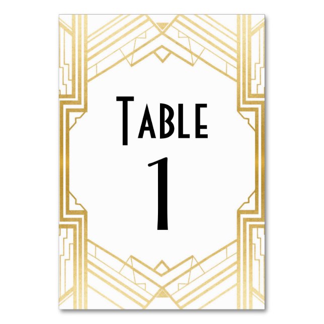 Numéro De Table Gatsby Tableau Numéro 1920 Roaring 20s Mariage (Par défaut)