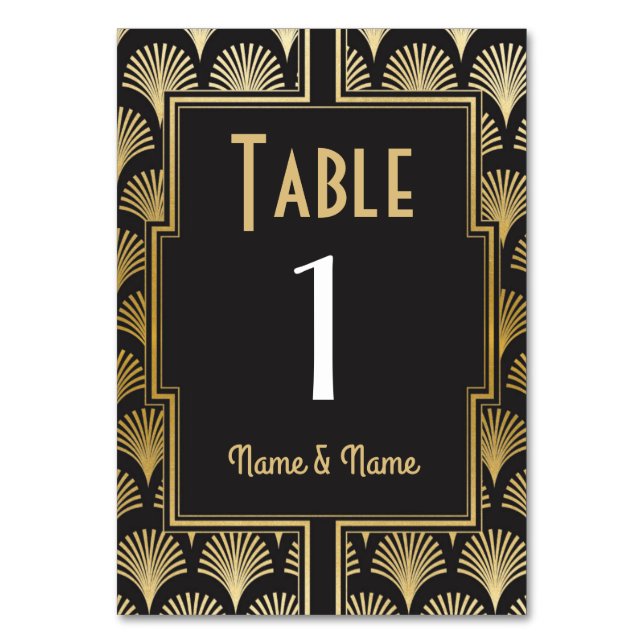 Numéro De Table Gatsby Tableau Numéro 1920 Roaring 20s Mariage (Par défaut)