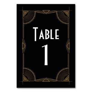 Numéro De Table Gatsby Tableau Numéro 1920 Roaring 20s Mariage