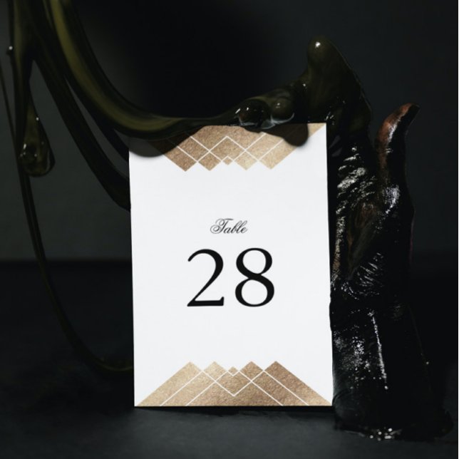 Numéro De Table Géométrie Blanc Gold Gatsby Mariage Numéros de tab (Créateur téléchargé)