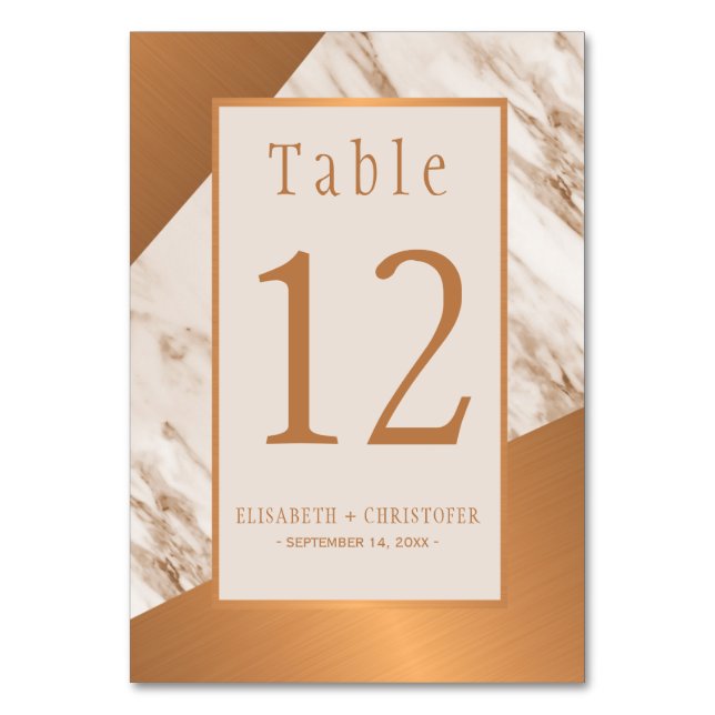 Numéro de table géométrique du mariage en cuivre d (Par défaut)