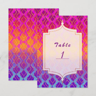 Numéro de table Glam arabesque marocaine de couleu