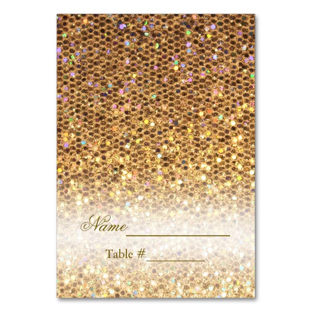 Numéro De Table Glam Or mariage Place Card (Par défaut)