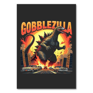 Numéro De Table Gobblezilla Éffrayant Turquie Thanksgiving Gobble