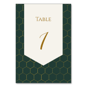 Numéro De Table Gold And Green Gold 1920s Mariage Vintage Art Déco