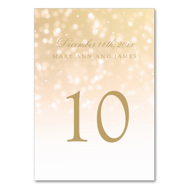 Numéro de table Gold Bokeh Sparkle Lights (Par défaut)