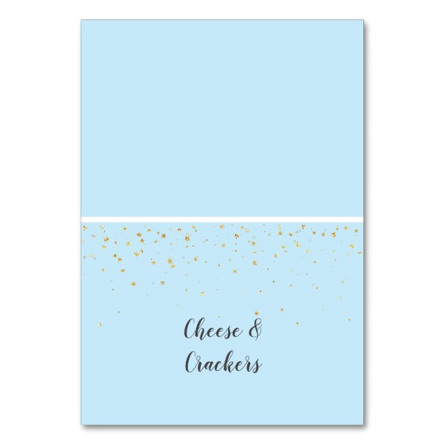 Numéro De Table Gold Confetti Blue Baby shower Buffet Étiquettes a (Par défaut)