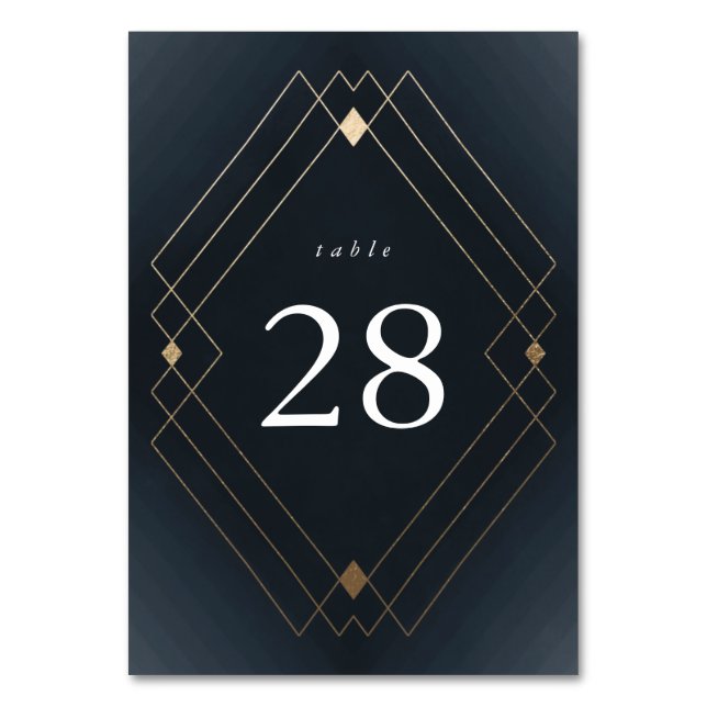 Numéro De Table Gold Diamond Marine Géométrique Déco Mariage Gatsb (Par défaut)