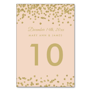 Numéro de table Gold Faux Parties scintillant Conf
