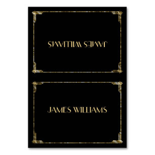 Numéro De Table Gold Foil Great Gatsby Art Deco Place Setting Card