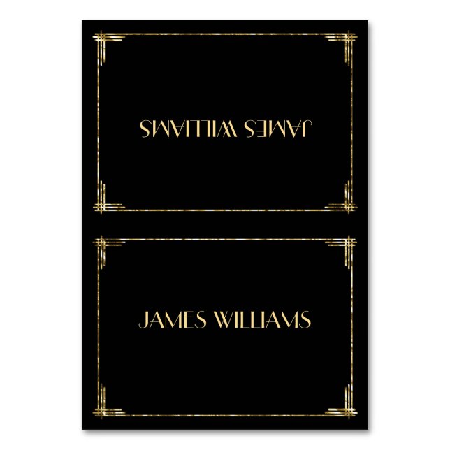 Numéro De Table Gold Foil Great Gatsby Art Deco Place Setting Card (Par défaut)