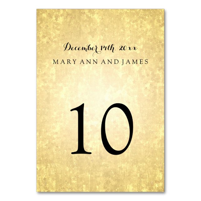Numéro de table Gold Foil Look Stars Confetti (Par défaut)