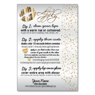 Numéro De Table Gold Metallic & Gold Confetti Lip Instructions 2