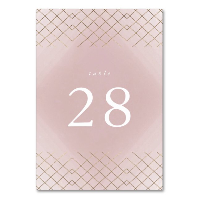 Numéro De Table Gold Rose Elegance Diamond Geo Déco Mariage (Par défaut)
