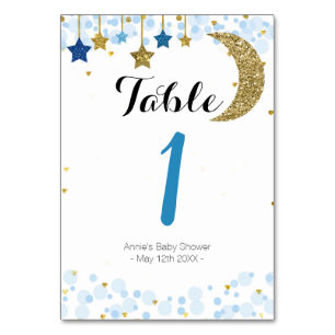 Numéro De Table Gold star blue moon Modern Table Numéro
