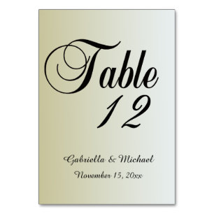 Numéro De Table Gold Sunrise