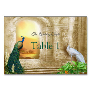 Numéro De Table Golden Royal Peacock Temple Dreams