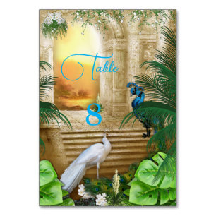 Numéro De Table Golden Royal Peacock Temple Mariage Dreams