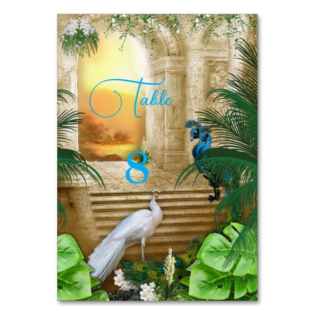 Numéro De Table Golden Royal Peacock Temple Mariage Dreams (Par défaut)