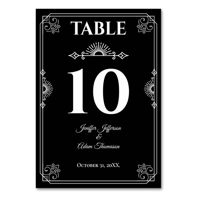 Numéro De Table Gothic Halloween Alternative Wedding (Par défaut)