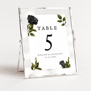 Numéro De Table Gothique Halloween Rose Mariage