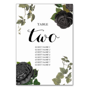 Numéro De Table Gothique Halloween Rose Mariage blanc Numéro de ta