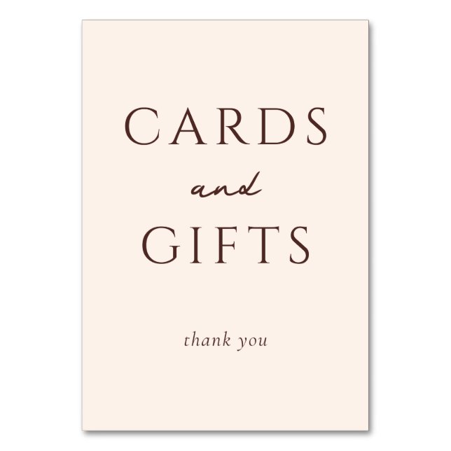 Numéro De Table Graceful Brown Typography Thank You (Par défaut)