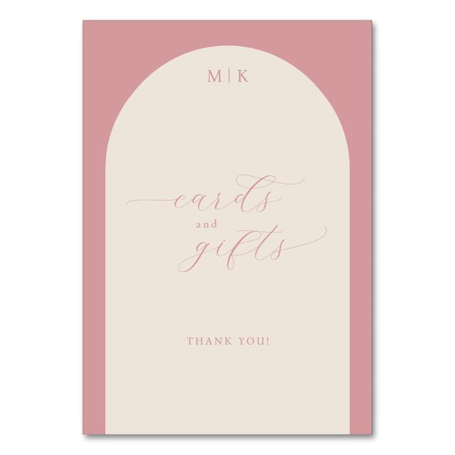 Numéro De Table Graceful Pink Calligraphy Thank You (Par défaut)