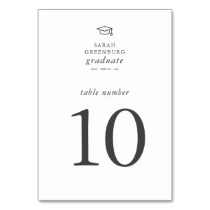 Numéro De Table Graduate Moderne Minimaliste Simple Chic Graduatio