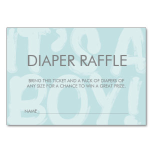 Numéro De Table Graffiti Bleu Baby shower Déchets Raffle Billet