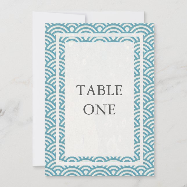 Numéro de table grand avec vagues stylisées Seigha (Devant)