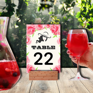 Numéro De Table Grand Casquette Rose d'aquarelle Derby Party