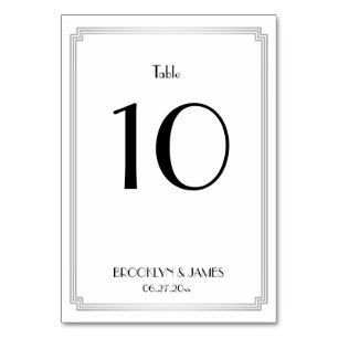 Numéro De Table Grand Gatsby Art Déco Mariage Argent Numéros