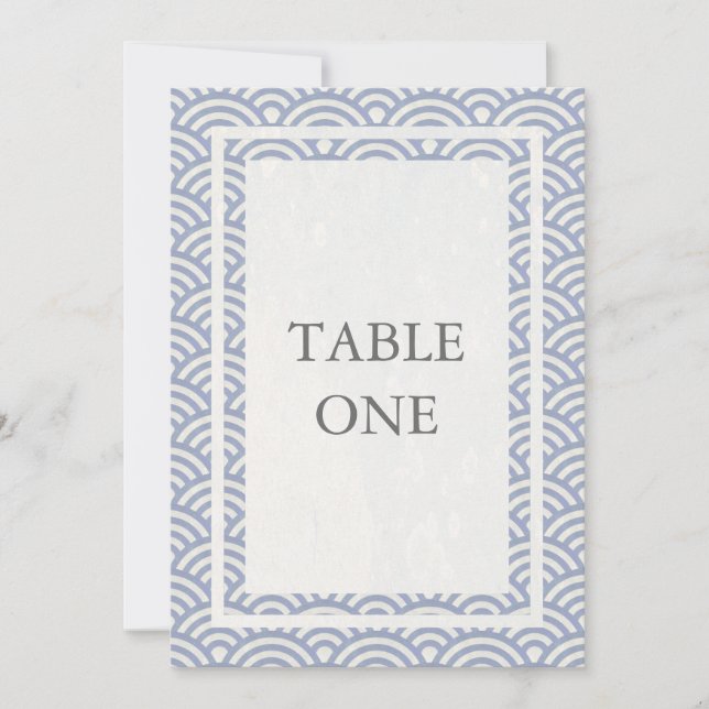 Numéro de table grand modèle vagues stylisées Seig (Devant)