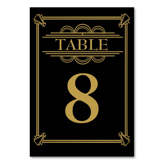 Numéro De Table Gravement 20's Art Déco Gatsby Numéro de tableau (Par défaut)