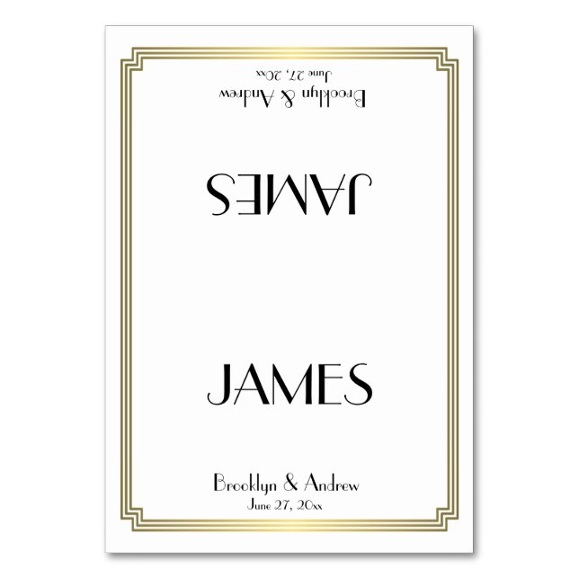 Numéro De Table Great Gatsby Art Déco Gold Mariage Plaques (Par défaut)