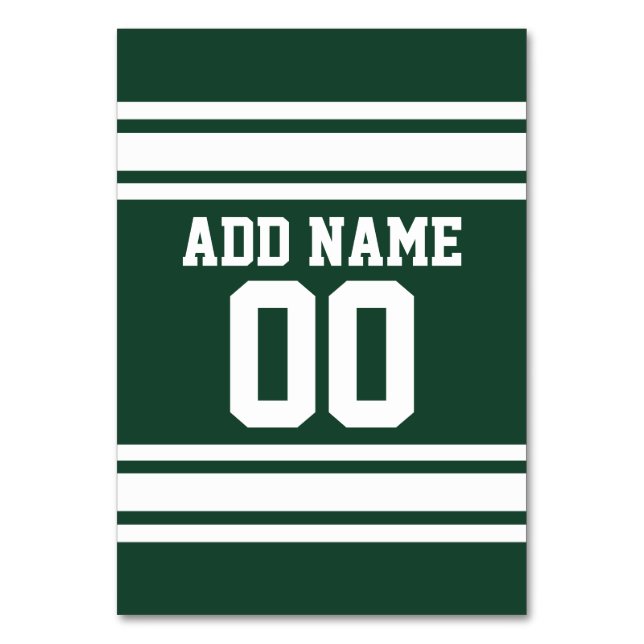 Numéro De Table Green White Football Jersey Nom personnalisé Numér (Par défaut)